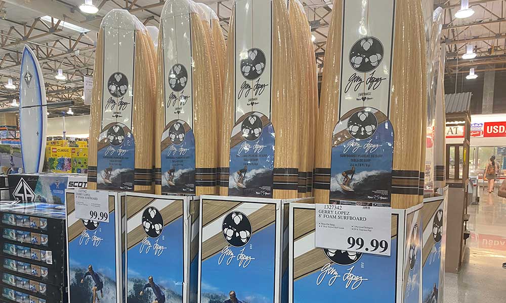 The Gerry Lopez Foam Board at Costco for $99.